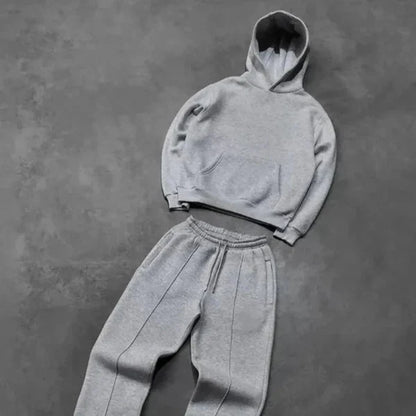 Men’s cropped hoodie tracksuit set – men