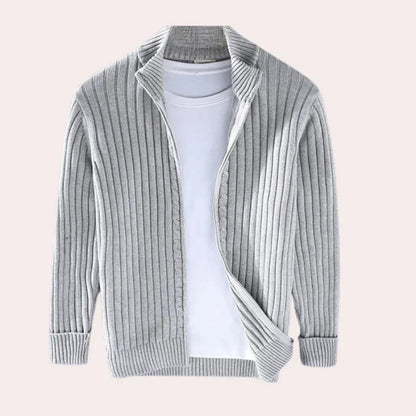 Men’s modern zip cardigan ribbed – men