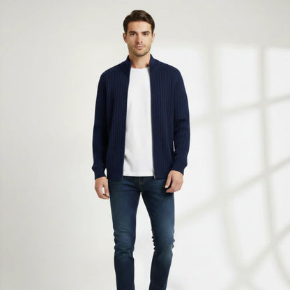 Men’s modern zip cardigan ribbed – men