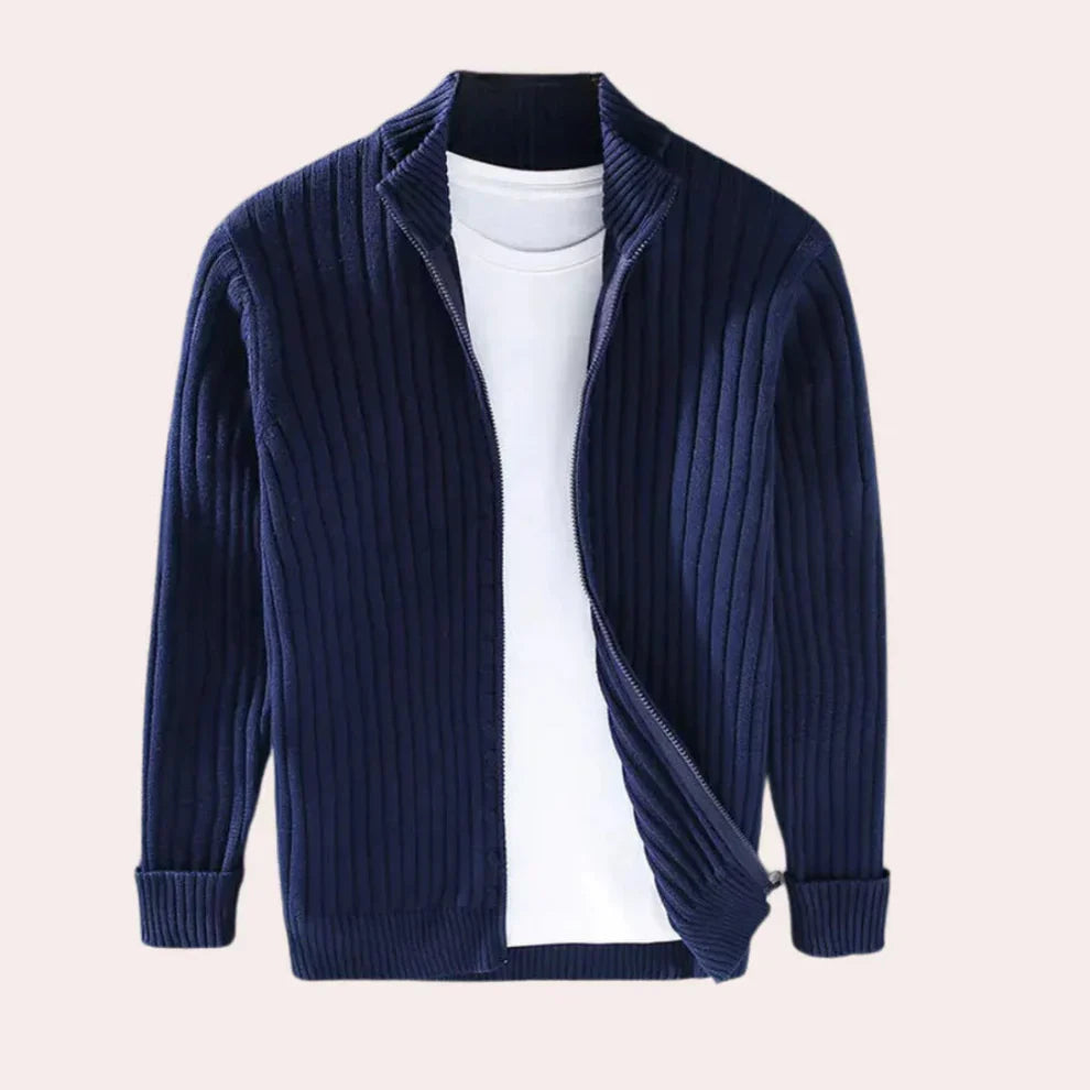 Men’s modern zip cardigan ribbed – men