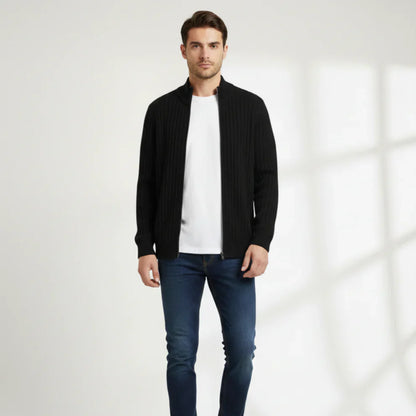 Men’s modern zip cardigan ribbed – men