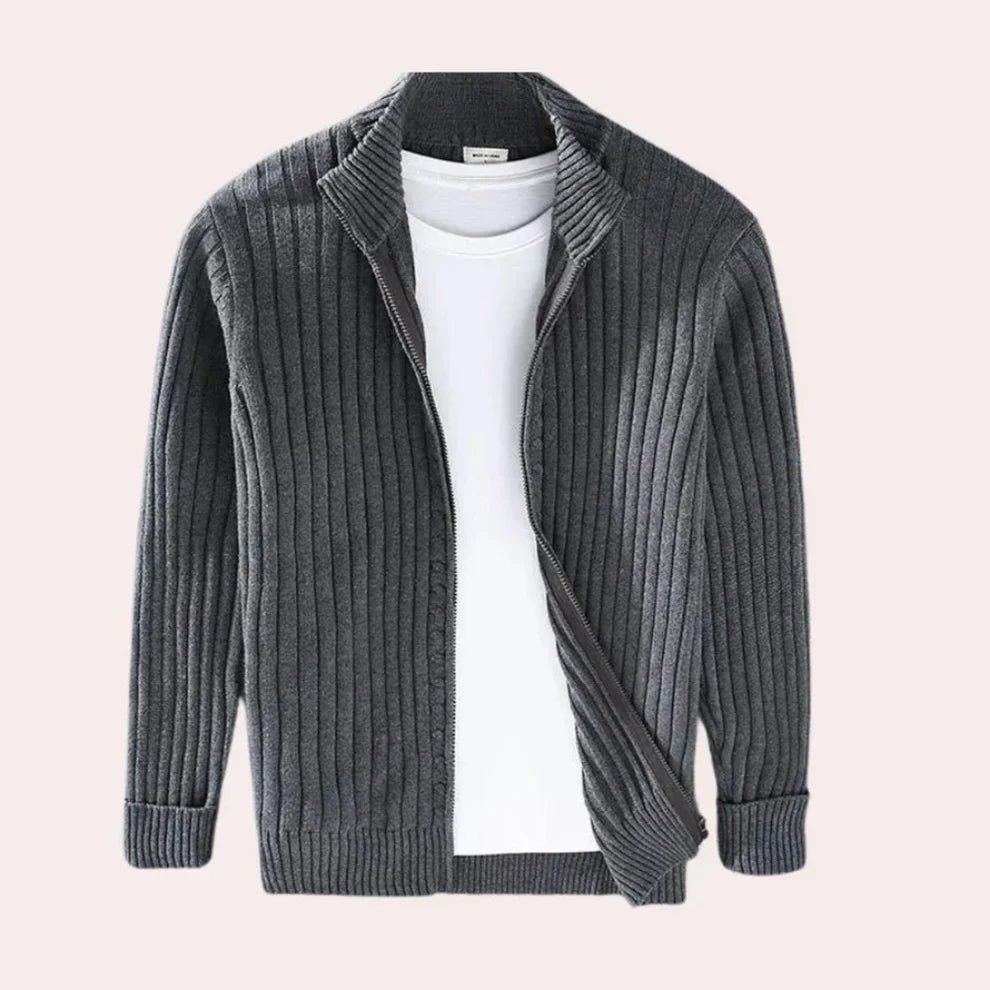 Men’s modern zip cardigan ribbed – men