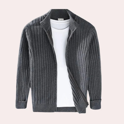 Men’s modern zip cardigan ribbed – men