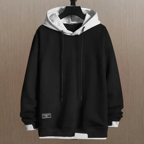 Men’s oversized hoodie with drawstring & contrast – men