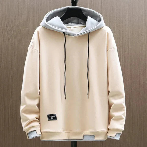 Men’s oversized hoodie with drawstring & contrast – men