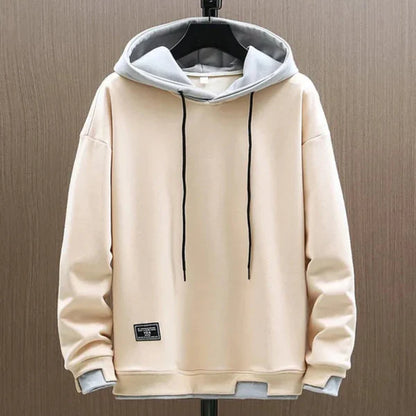 Men’s oversized hoodie with drawstring & contrast – men