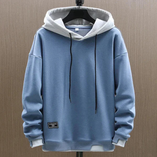 Men’s oversized hoodie with drawstring & contrast – men