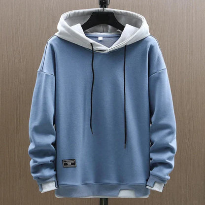 Men’s oversized hoodie with drawstring & contrast – men