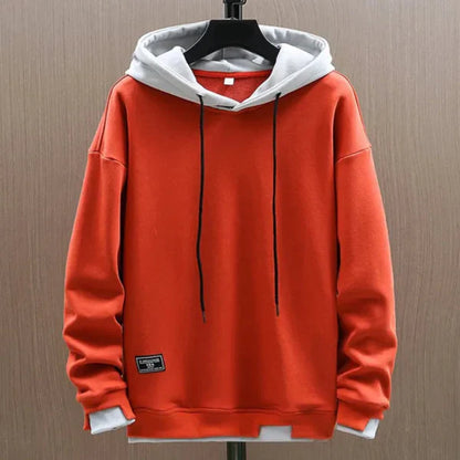 Men’s oversized hoodie with drawstring & contrast – men