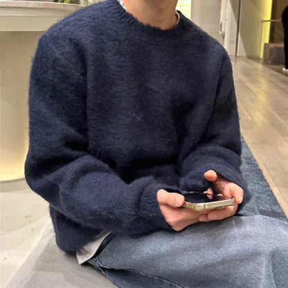 Men’s soft crew-neck cozy pullover – men