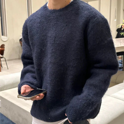 Men’s soft crew-neck cozy pullover – men