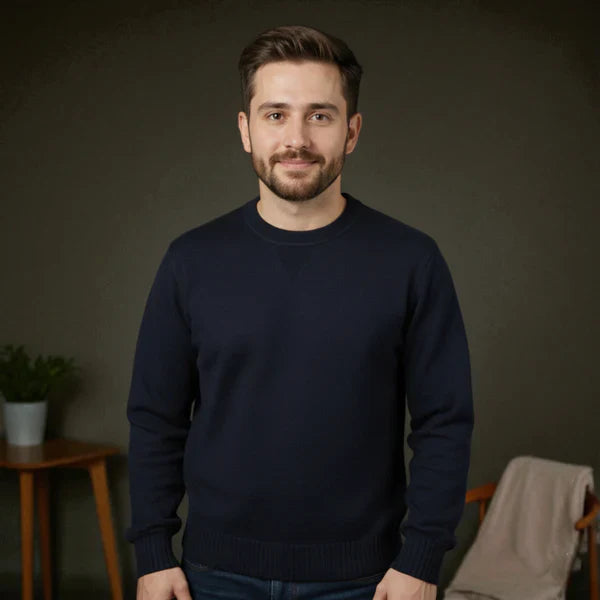 Men’s soft crew-neck cozy pullover – men