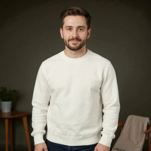 Men’s soft crew-neck cozy pullover – men