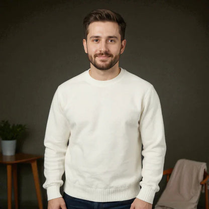 Men’s soft crew-neck cozy pullover – men