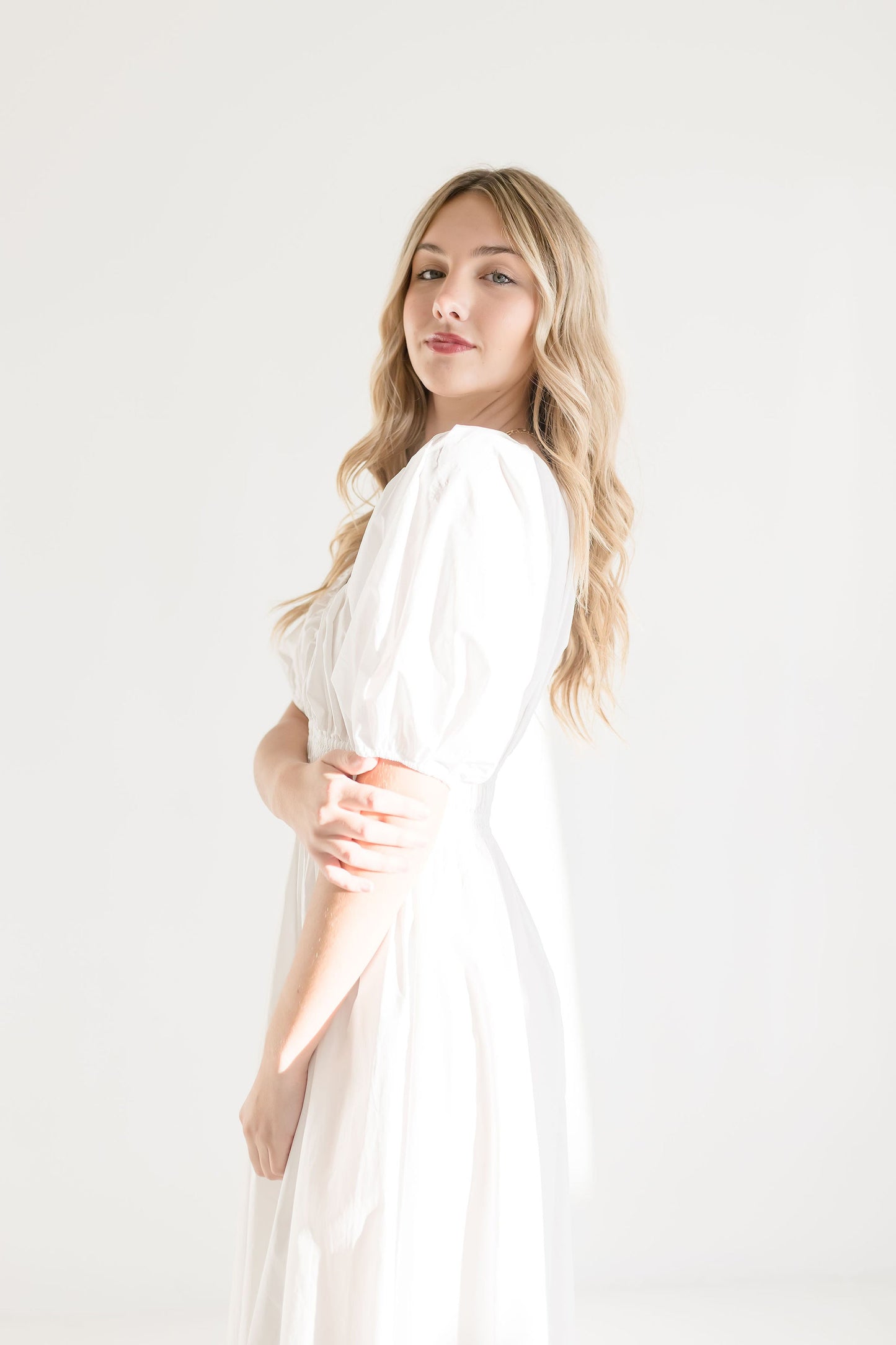 Lou Short Sleeve Maxi Dress White