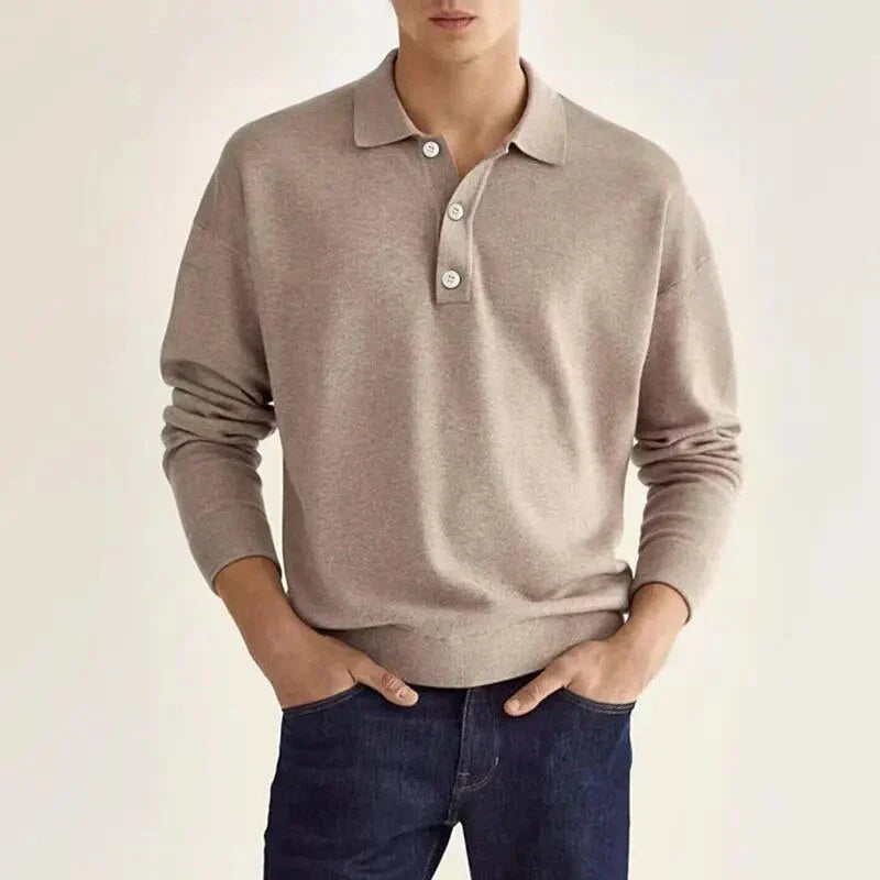 Elias long-sleeve polo shirt – men