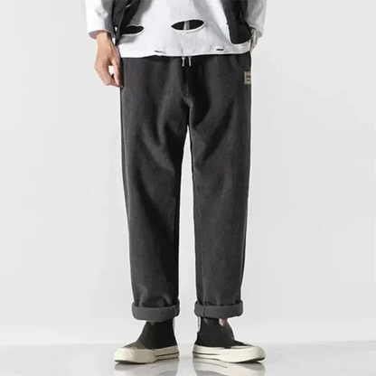 Men's oversized casual corduroy trousers – soft, comfortable cut