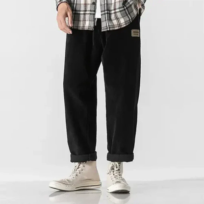 Men's oversized casual corduroy trousers – soft, comfortable cut
