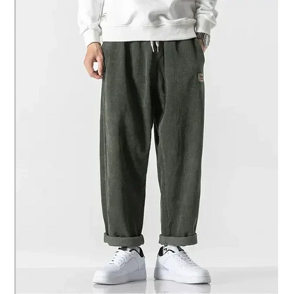 Men's oversized casual corduroy trousers – soft, comfortable cut