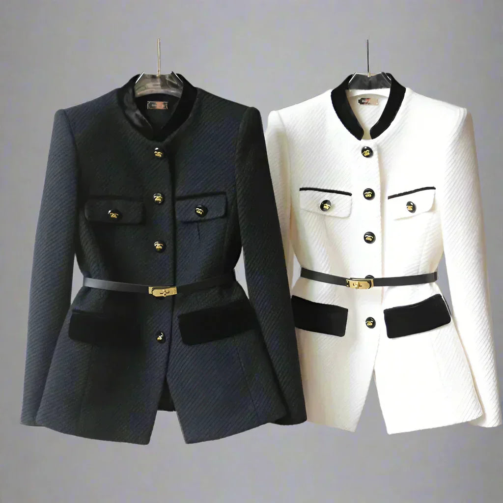 Tailored women's coats with belt and buttons