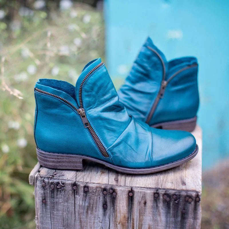 Casual side-zip ankle boots – women