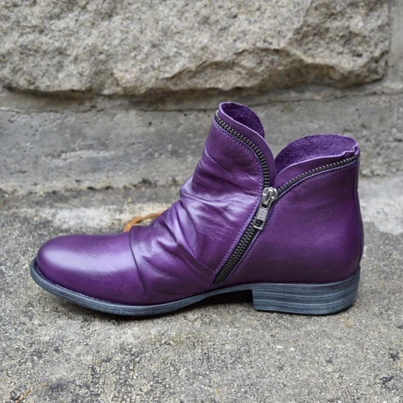 Casual side-zip ankle boots – women