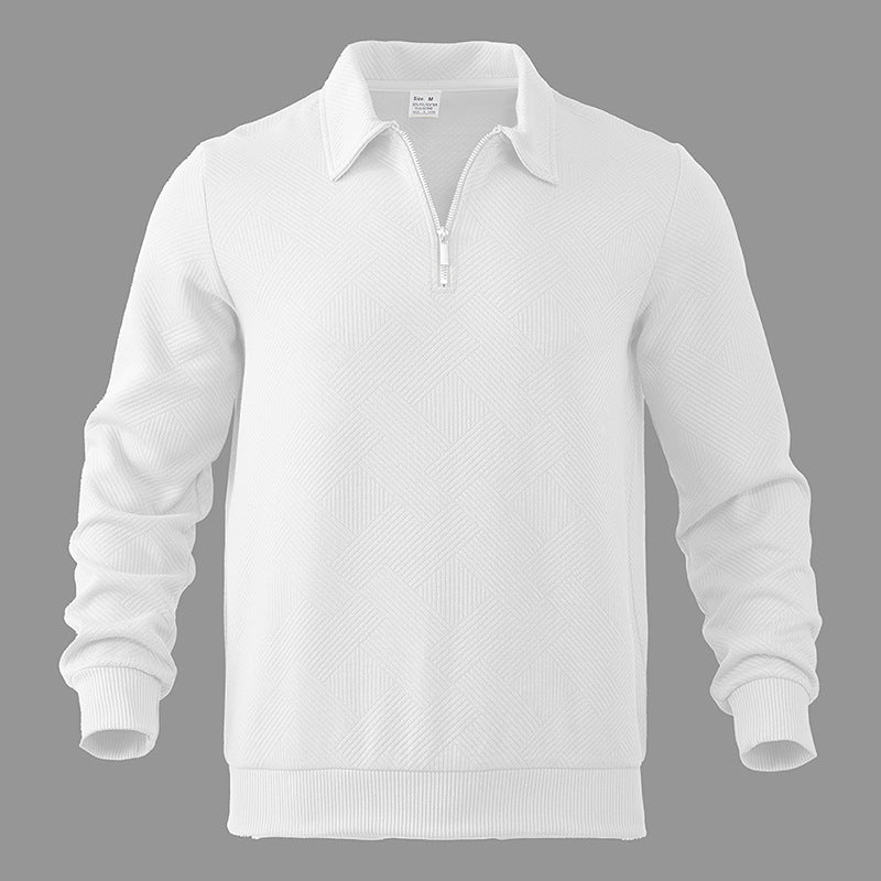 Polo sweater with zip for men