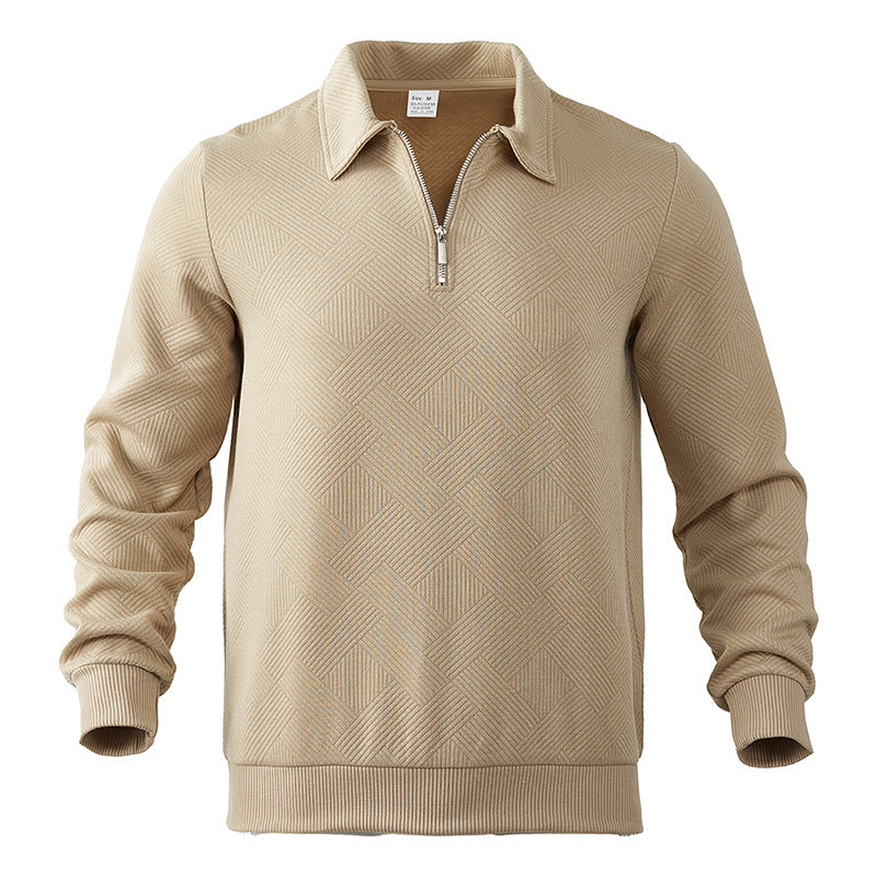 Polo sweater with zip for men