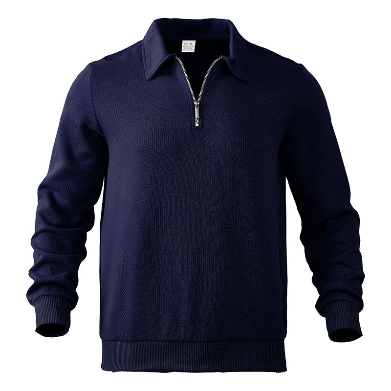 Polo sweater with zip for men