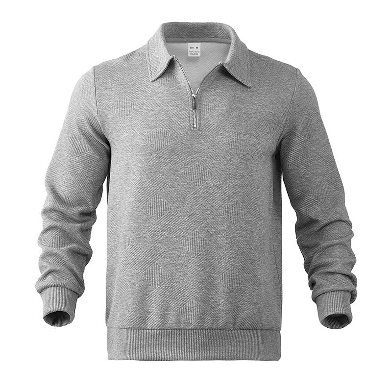 Polo sweater with zip for men