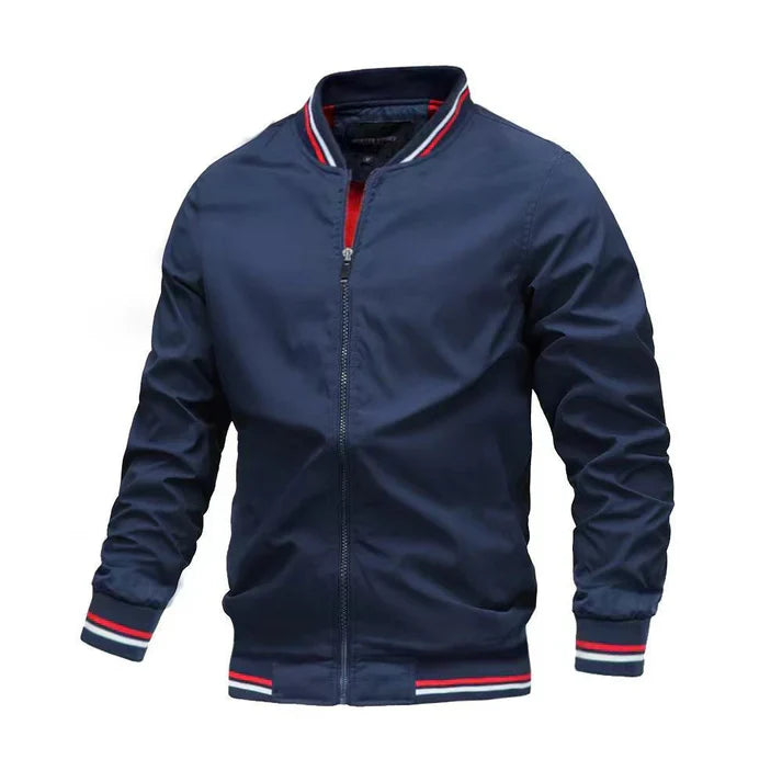 Jonas – slim fit casual jacket with stand-up collar and zipper