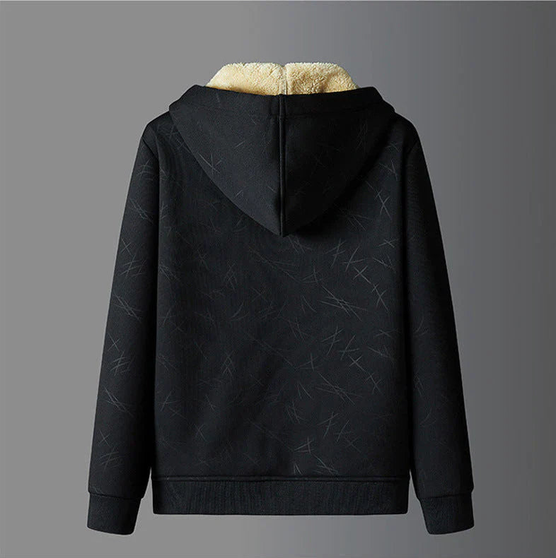 Mads – sherpa-lined hoodie jacket with zipper and drawstring hood