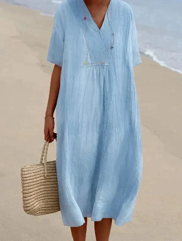 Dress made of linen and cotton