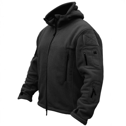 Tactical men's jacket with hood and multiple pockets