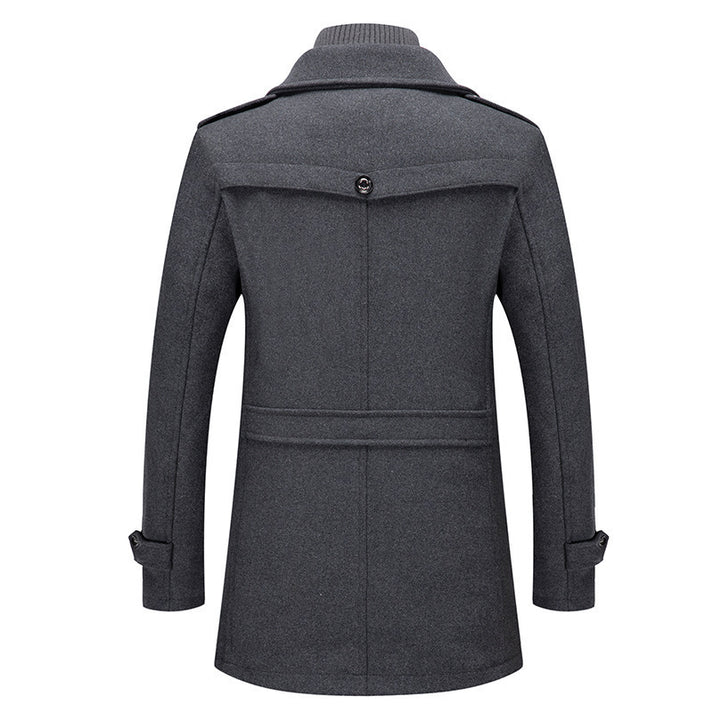 Andreas – structured wool jacket with lapel collar and shoulder straps