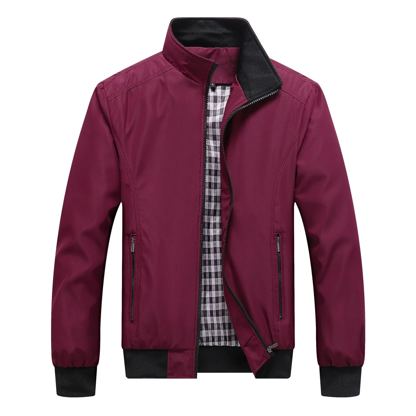 Light transitional jacket with stand collar – men