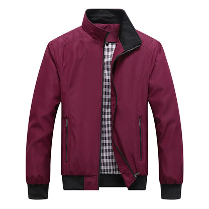 Light transitional jacket with stand collar – men