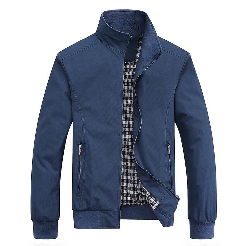 Light transitional jacket with stand collar – men