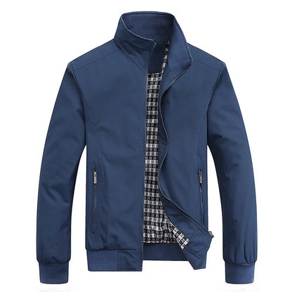 Light transitional jacket with stand collar – men