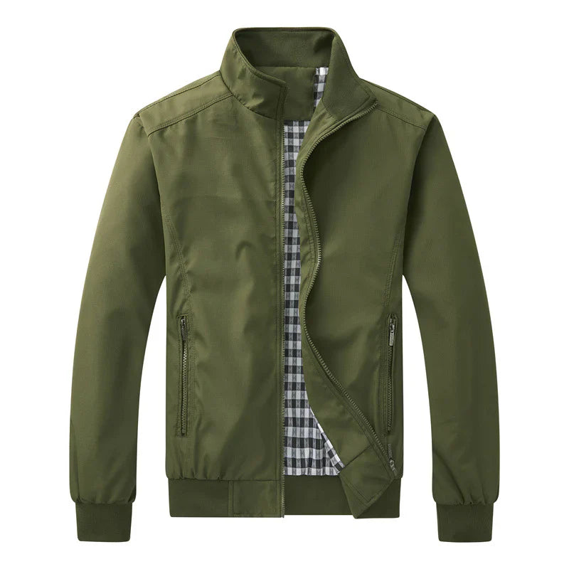 Light transitional jacket with stand collar – men
