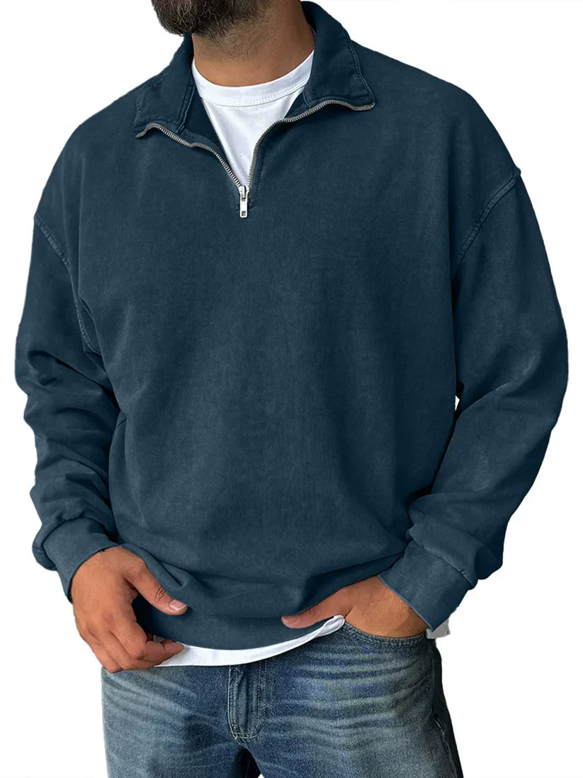 Emil – half-zip sweatshirt with stand-up collar and relaxed fit