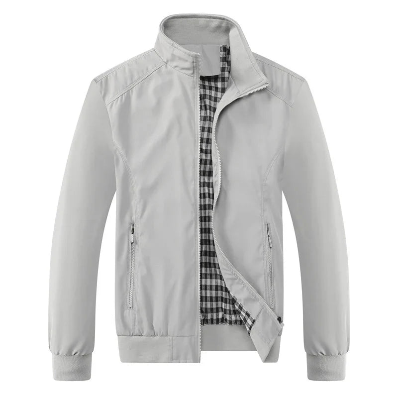Light transitional jacket with stand collar – men