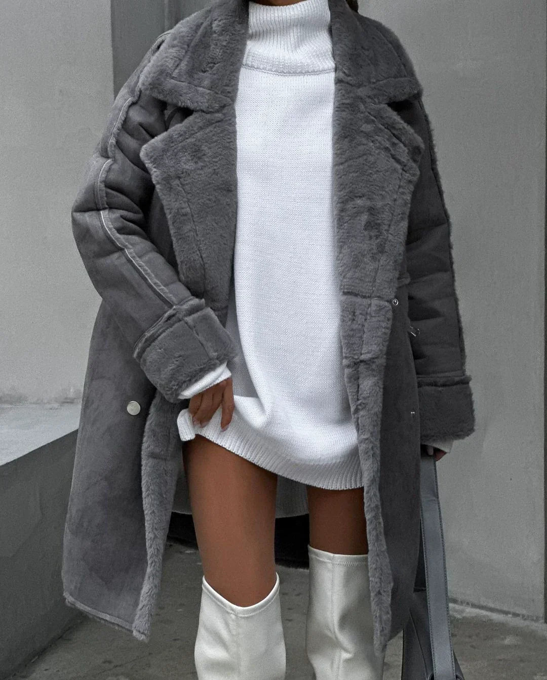 Long warm trench coat for winter – women