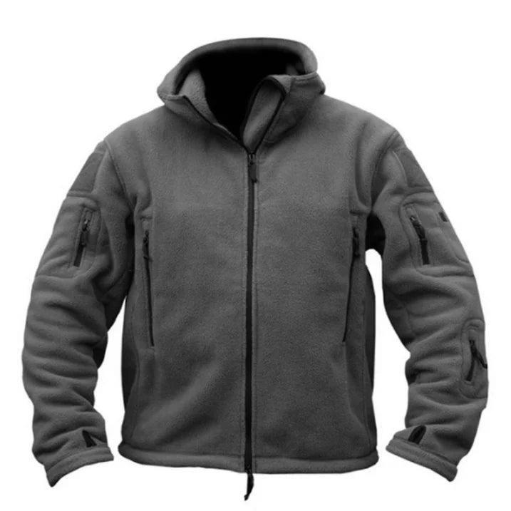 Tactical men's jacket with hood and multiple pockets