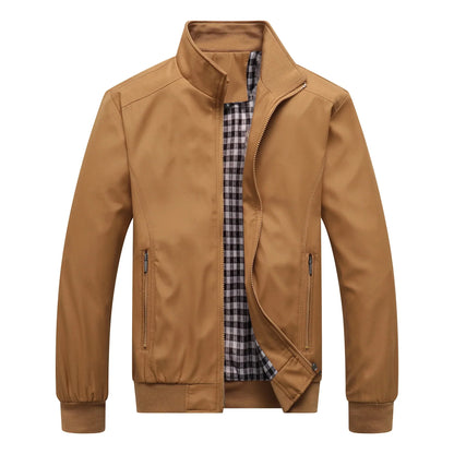 Light transitional jacket with stand collar – men