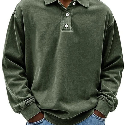 Lukas – polo shirt with long sleeves and ribbed cuffs