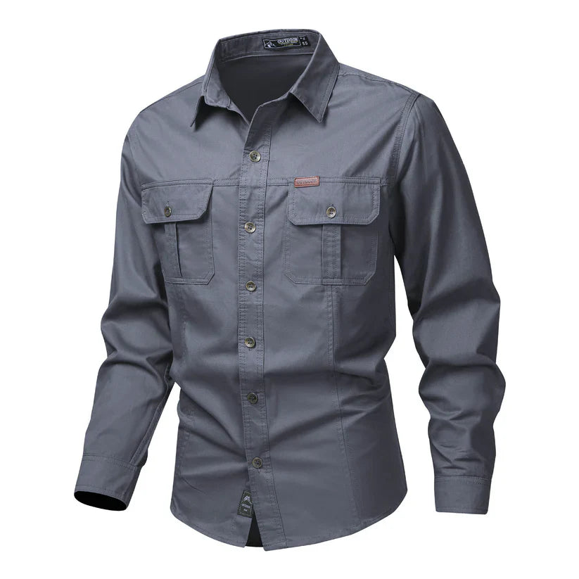 Jesper – long-sleeved shirt with chest pockets in outdoor style
