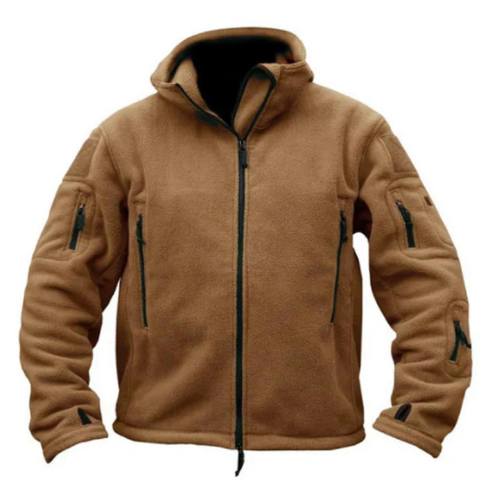 Tactical men's jacket with hood and multiple pockets