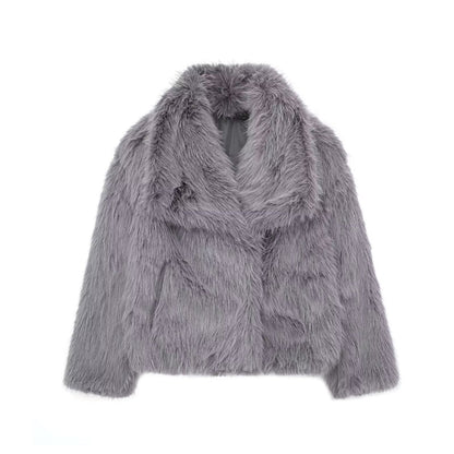 Luxurious faux-fur jacket – women