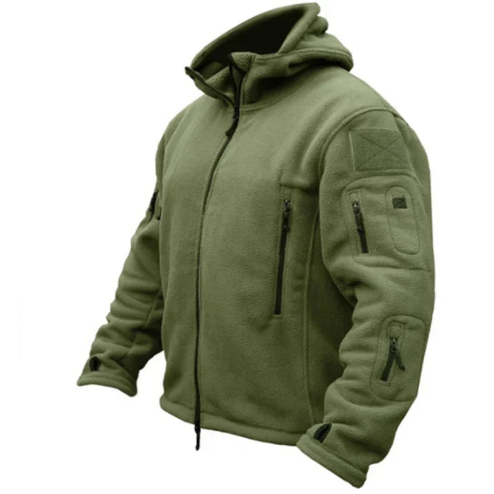 Tactical men's jacket with hood and multiple pockets